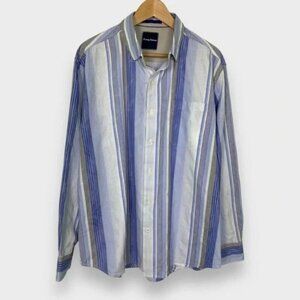 Tommy Bahama Embroidered Silk Striped Shirt